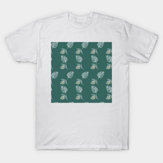 Tropical pattern with exotic plants silhouettes T-Shirt by DanielK